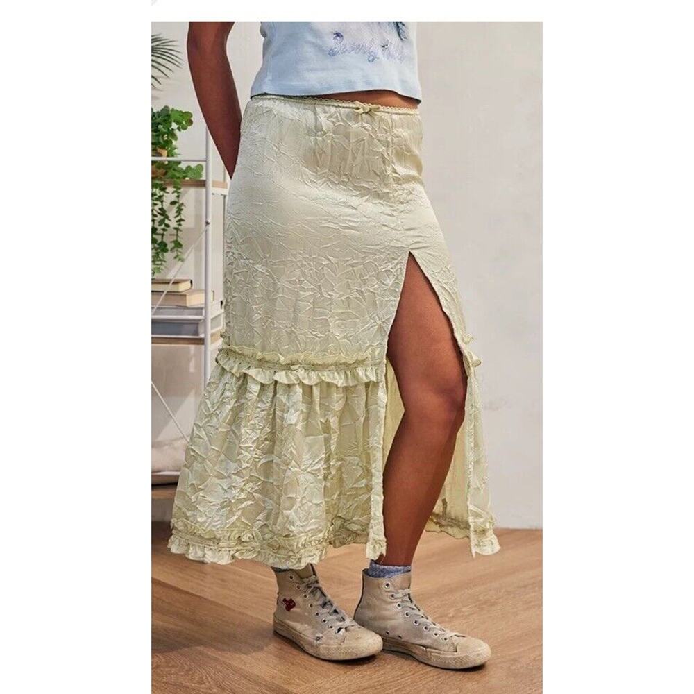 Urban Outfitters Light Yellow Midi Skirt
